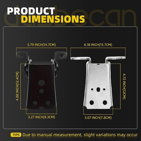 Dasbecan 4Pcs Door Hinge Set Front Upper Lower Left Right Compatible with Ford F150/F250/F350/Bronco/Thunderbird/Granada, Mercury Cougar/Marquis/Zephyr Replaces# 925066 925068 in Saudi Arabia