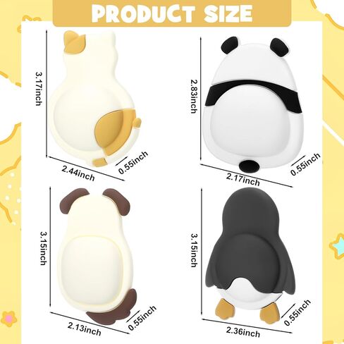 Xuhal 8 Pcs Animal Door Knob Wall Protector Door Stopper for Wall Cute Panda, Cat, Dog, Penguin Shelf Adhesive Bumpers Shock Absorbent Bumpers in Saudi Arabia