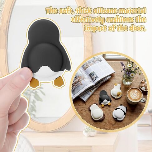 Xuhal 8 Pcs Animal Door Knob Wall Protector Door Stopper for Wall Cute Panda, Cat, Dog, Penguin Shelf Adhesive Bumpers Shock Absorbent Bumpers in Saudi Arabia
