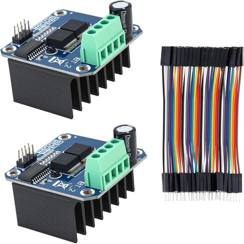 2PCS BTS7960 43A High Power Motor Driver Modules DC 6-27V H-Bridge PWM DC Motor Controller Board Fit for Arduino Smart Car Robot DIY Projects with 40 pcs 10cm Male to Female Connector Wires in Saudi Arabia