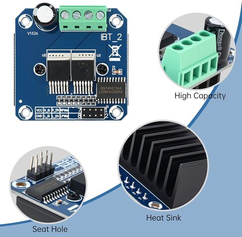 2PCS BTS7960 43A High Power Motor Driver Modules DC 6-27V H-Bridge PWM DC Motor Controller Board Fit for Arduino Smart Car Robot DIY Projects with 40 pcs 10cm Male to Female Connector Wires in Saudi Arabia