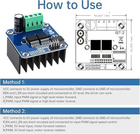 2PCS BTS7960 43A High Power Motor Driver Modules DC 6-27V H-Bridge PWM DC Motor Controller Board Fit for Arduino Smart Car Robot DIY Projects with 40 pcs 10cm Male to Female Connector Wires in Saudi Arabia