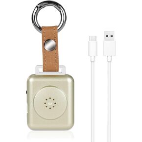 PA01 Fashion Leather Keychain Personal Alarm , Siren for Women, Students, Kids, Elderly, Girls, Panic Alarm, Rechargeable, 130dB extra loud with LED Flashlight.