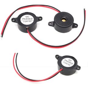 3PCS DC 3-24V Active Piezo Buzzer with Lead Wire 2312 High Decibels Continuous Sounder Electronic Buzzer Alarm 23x12mm
