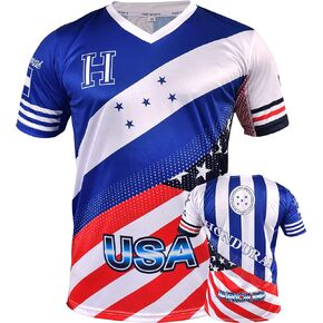 Fury Honduras and USA Flag Mix Soccer Jersey - Honduras Shirt - Camiseta de Futbol Honduras Jersey Hombres/Men/Women/Unisex