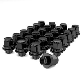 24 PCS 12x1.5 Wheel Black Lug Nuts, 1.46" Tall 13/16" (21mm) Hex Mag Style Lug Nuts with Closed End for Tacoma 4 Runner Camry Sienna