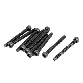 uxcell M5x100mm Hex Bolt Socket Head Cap Machine Screws Fastener Black 10Pcs