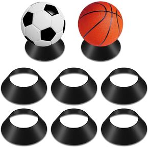 Prasacco 6 Pcs Ball Display Stand Ball Display Rack Ball Stand Holder Memorabilia Ball Pedestal Ball Holder Stand for Basketball Football Soccer Bowling Volleyball Softball