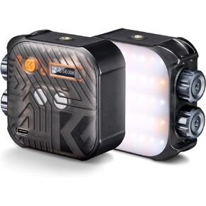 K&F Concept Bi-Color LED Video Light, 2000mAh Rechargeable Portable Camera Lights, CRI 96+, 2500K-9900K, 15 Light Effects, Photography Lighting for Vlogging, Selfie, Black
