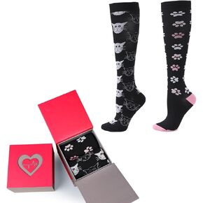 Hawkwell 2 أزواج جوارب ضغط للنساء الدورة الدموية 15-25 ملم زئبقي دعم للممرضات الرياضية الجري وركوب الدراجات in Kuwait