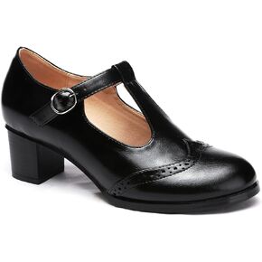 Odema Womens Classic Wingtip Brogue Lace Up Low Heel Dress Oxfords