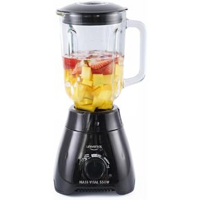 Universal Mass Vital Blender 550W, Glass Jar 57 Oz / 1.7 Liter / 1.8 Quart, 2 Speed + Pulse Function and a 4 Stainless Steel Blade with Chrome Steel Technology