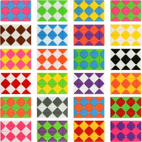 35 Pack 24 Blocks Magic Snake Cube Toy,Fidget Mini Snake Cube Puzzle Toy for Kids,Mini Plastic Puzzle Cube Toy for Kids Party Supplies,Classroom Rewards