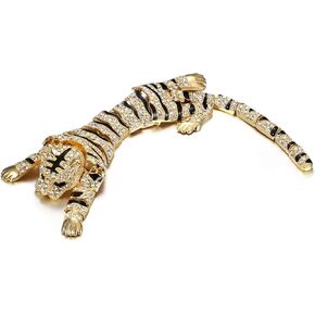 EVER FAITH Austrian Crystal Enamel Wildlife Predator Tiger Animal Brooch for Women
