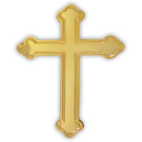 PinMart Gold Plated Ornate Cross Religious Lapel Pin
