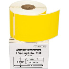 HOUSELABELS Compatible DYMO 30256 Yellow Shipping Labels (2-5/16" x 4"), Strong Permanent Adhesive, Compatible with DYMO LW 450, 4XL, Rollo & Zebra Desktop Printers, 1 Roll /300 Labels