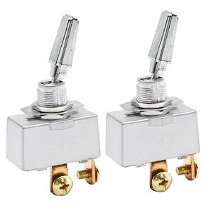 Fhiny Heavy Duty Toggle Switch 50 Amp 12 Volt DC SPST Marine Toggle Switch 2 Pin 2 Position ON/Off Rocker Switch with Metal Screw Terminal for Automotive Car Truck Boat - 2 PCS