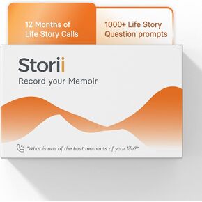 Record Your Memoir: Gift Box - 12 Months of Life Story Phone Service - Automatic Transcription - Guided Voice Journal and Memory Keepsake - Unique Mothers Day | Fathers Day