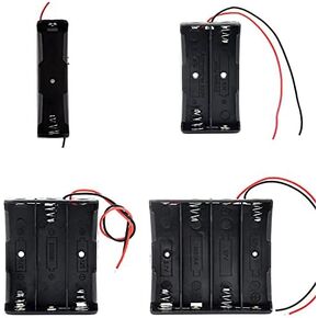 18650 Battery Case Holder with Lead Wire Bundle, 4 Pcs DIY Battery Storage Boxes, 1 Slots, 2 Slots, 3 Slots, 4 Slots Black Plastic Batteries Case with Pin