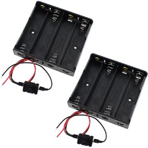 2PCS 18650 Battery Holder 4 Series Output 14.8V 18650 Battery Holder with Switch and Wire Slot Battery Storage Case for Arduino Board Circuit Experiment and Toy DIY
