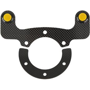 Steering Wheel Horn Button, External Horn Button Kits Carbon Fiber 6 Bolts Steering Wheel Modified Button Universal Replacement for Horns Lights (Yellow)