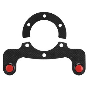 Steering Wheel Horn Button, Carbon Fiber External Horn Button Kits for MOMO/OMP/Nardi/Sparco 6 Bolts Steering Wheel(Dual Button)
