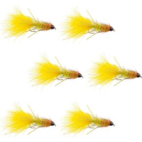 The Fly Fishing Place Conehead Autumn Splendor Buggers Streamer Fly Fishing Flies - Bass and Big Trout Streamers - 6 Flies Hook Size 4