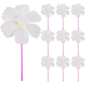 Wakauto 10pcs DIY Pinwheels Craft for Handmade White Blank Paper Pinwheels Making Craft Painting Party Favors for Home Crafting,Craft Group Activities