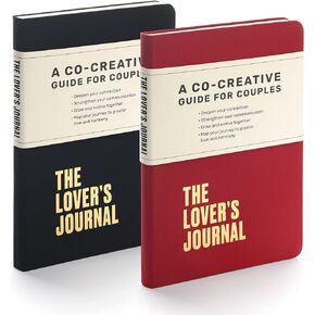 The Lovers Journal - Weekly Prompts for Couples, Fun Reflective Questions, Monthly Exercise, Motivational Quotes, Creative & Guided Journal for an awesome relationship. Black & White, Pack of 2