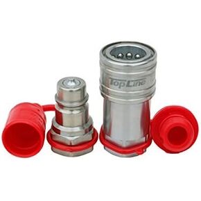 TL32 5/8" SAE Thread Ag Quick Connect Hydraulic Poppet style Coupler 1/2" body size for Tractor Bobcat Skid Steer Loaders w/Dust Caps