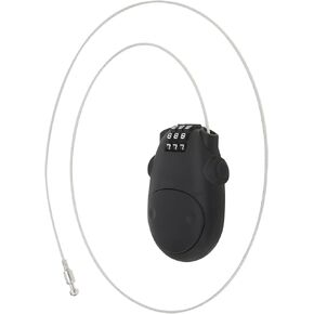 Combination Cable Lock, Cable Luggage Lock with 30 inch Retractable Steel Cable, Travel Lock Combo Mini Lock for Suitcase Stroller Bike (Black)