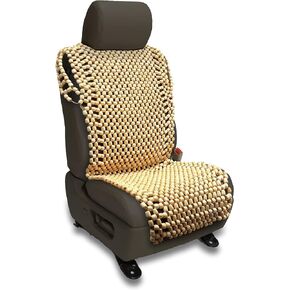 Zento Deals Natural Royal Wood Bead Seat Cover Massage Cool Premium Comfort Cushion- Reduces Fatigue The Car or Truck or Your Office Chair