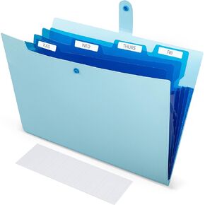 Black, 5 Pocket Expanding File Folder, 9.8" x 13" - 5 Pocket Folder for Documents with Textured Exterior - Expandable File Folder with Snap Closure - Fits 8.5" x 11" Letter Sized Papers