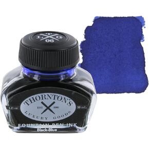 زجاجة حبر قلم حبر فاخر من Thornton's Luxury Goods 30 مل | كتابة سلسة خالية من العيوب | مناسب لجميع العلامات التجارية وأقلام الخط | اللوازم المكتبية (أسود-أزرق) in Kuwait