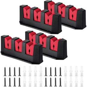 Sratte 4 Pcs Fishing Rod Holder for Boat Wall Mount Fishing Rod Rack 3 Rod Red Horizontal Rod Holder EVA Foam Garage Fishing Pole Holder Fishmen Gifts Boat Accessories, 7.8 Inch