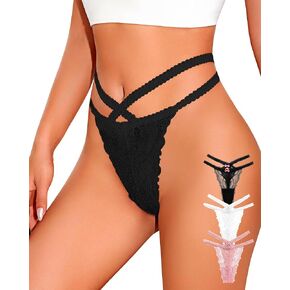 ثونغ دانتيل من K-CHEONY للنساء، ملابس داخلية مثيرة للسيدات، سراويل داخلية قطنية، 3 قطع in Kuwait