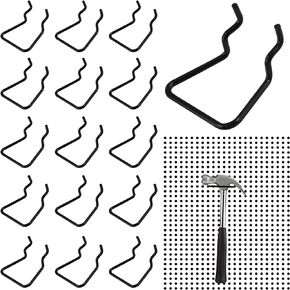16PCS Pegboard Plier Holders, Double Loop Pegboard Hooks, Stainless Steel Peg Board Hook Pegboard Tool Holder for Shop, Supermarket (Silver)