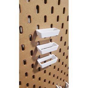 'Just Hanging' Scissor, Plier Tool Storage, Compatible with IKEA SKADIS Pegboards. (Glossy White, 3 Pack)