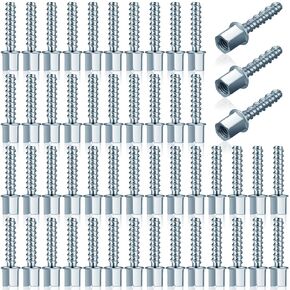 100 Piece 3/8" Threaded Rod Anchor for Concrete, Vertical, Steel Zinc Finish, 1/4" x 1-1/2" Screw Length, Concrete Anchors Vertical Anchor Screw with 3/8 in, Threaded Rod Fitting