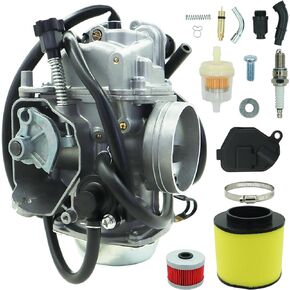 Rancher 350 Carburetor Compatible with Honda TRX350 TRX350ES TRX350FE TRX350FM TRX350TE TRX350TM Carb ATV 2000 2001 2002 2003 2004 2005 2006 with Air filter& Oil filter Parts