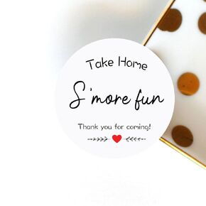 120PCS Take Home S'more Fun Thank You Stickers - Perfect for Parties, Favors, and More