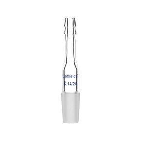 Glass Straight Inlet Adapter with 24/40 Male Glass Joint and 8mm Hose Connection Lab Glassware