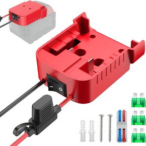 Power Wheels Adapter for Milwaukee M18 Battery Adapter, 18V Power Wheels Battery Converter Kit with Fuses Holder and Switch, Wire Terminals, 12AWG Wire for DIY (1-Pack)