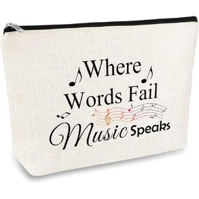 Music Teacher Makeup Bag Gift for Women Music Teacher Appreciation Gift Music Lover Gifts Music Teacher Thank You Gift Retirement Gift Cosmetic Bag Birthday Christmas Graduation Gift for Music Teacher