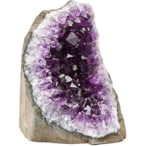 Uruguayan Amethyst Crystal Clusters Cut Base from Basalt Plus, Bonus Mineral Included (1 to 1.5 lbs, Deep Purple Amethyst)