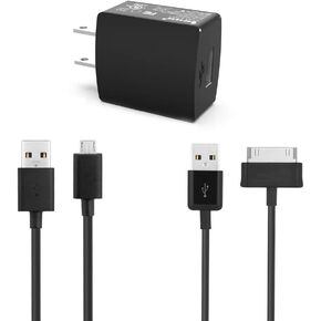 2-Cable AC Charger Fit for Samsung Galaxy Note Tab 10.1 Gt-n8013 Galaxy Tab 2 10.1 7.0 Gt-p3113 Gt-p5113 Sgh-i497 Sch-i915 Gt-p3100 Sch-i705 Others Note-Tab-2-10.1 8.9 7.7 7 Tablet Power Adapter