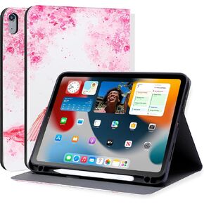 حافظة لجهاز iPad الجيل العاشر 2022، حافظة iPad 10.9 بوصة مع حامل أقلام، حافظة iPad 10 لجهاز A2696 A2757 A2777 حافظة iPad قابلة للتعديل مع خاصية النوم التلقائي، جلد PU (أسود) in Kuwait