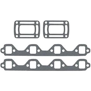 Stainless Steel Composite Exhaust Manifold Gasket Set Compatible with Volvo Penta/OMC with 5.0L, 5.8L, 302, 351 Ford Based Marine Engines