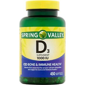 Spring Valley - Vitamin D-3 1000 IU, 450 Softgels