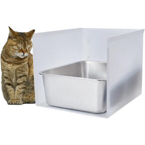 Litter Box Shield, 17" Lx13.6 Wx13.6 H(Upgraded) High Sided Cat Litter Box Pee Shields Waterproof, Foldable Easy Clean Pet Cat/Kitty/Kitten Litter Box Splash Guard(Without Pan)
